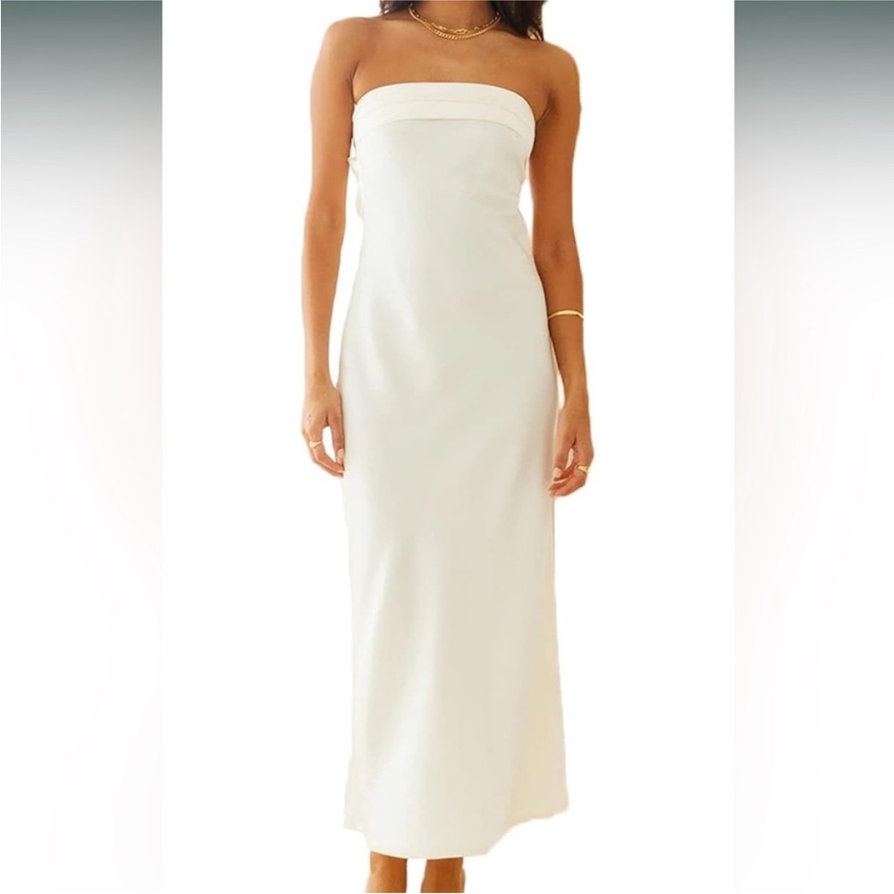 Satin strapless dress